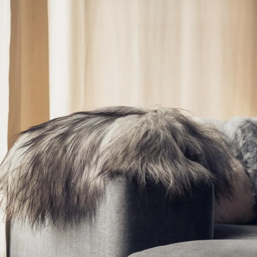 Kissen^cuero Sheepskin Wild Kissen 35x35cm