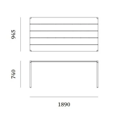 Gartentische^Nine Sine Gartenesstisch 189x94,5cm