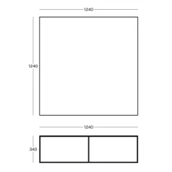 Zeus Slim Irony Couchtisch 124x124cm| Beistelltische