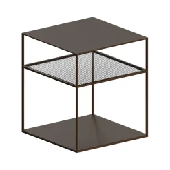 Zeus Slim Irony Triplet Beistelltisch 40x40cm mit Metallgitter| Tische|Beistelltische