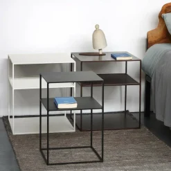 Zeus Slim Irony Triplet Beistelltisch 40x40cm mit Metallgitter| Tische|Beistelltische