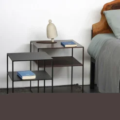 Zeus Slim Irony Triplet Beistelltisch 40x40cm mit Metallgitter| Tische|Beistelltische