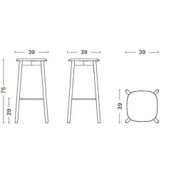 Barhocker^HAY Soft Edge 82 Barhocker H 75cm