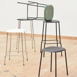 Barhocker^HAY Soft Edge 85 Barhocker hoch Gestell Stahl schwarz