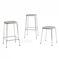 Barhocker^HAY Soft Edge 85 Barhocker hoch Gestell verchromt