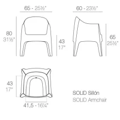Stühle^Vondom Solid Armlehnstuhl 4er Set