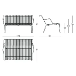 Magis South Gartenbank niedrig 120cm| Gartenbänke