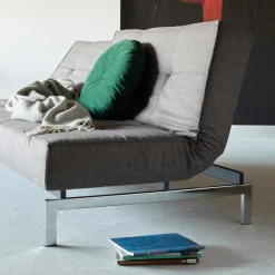 Innovation Living Splitback Schlafsofa Chrom 210x89cm| Schlafsofas