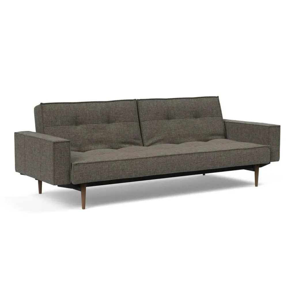 Innovation Living Splitback Styletto Schlafsofa mit Armlehnen Holz dunkel| Sofas|Schlafsofas