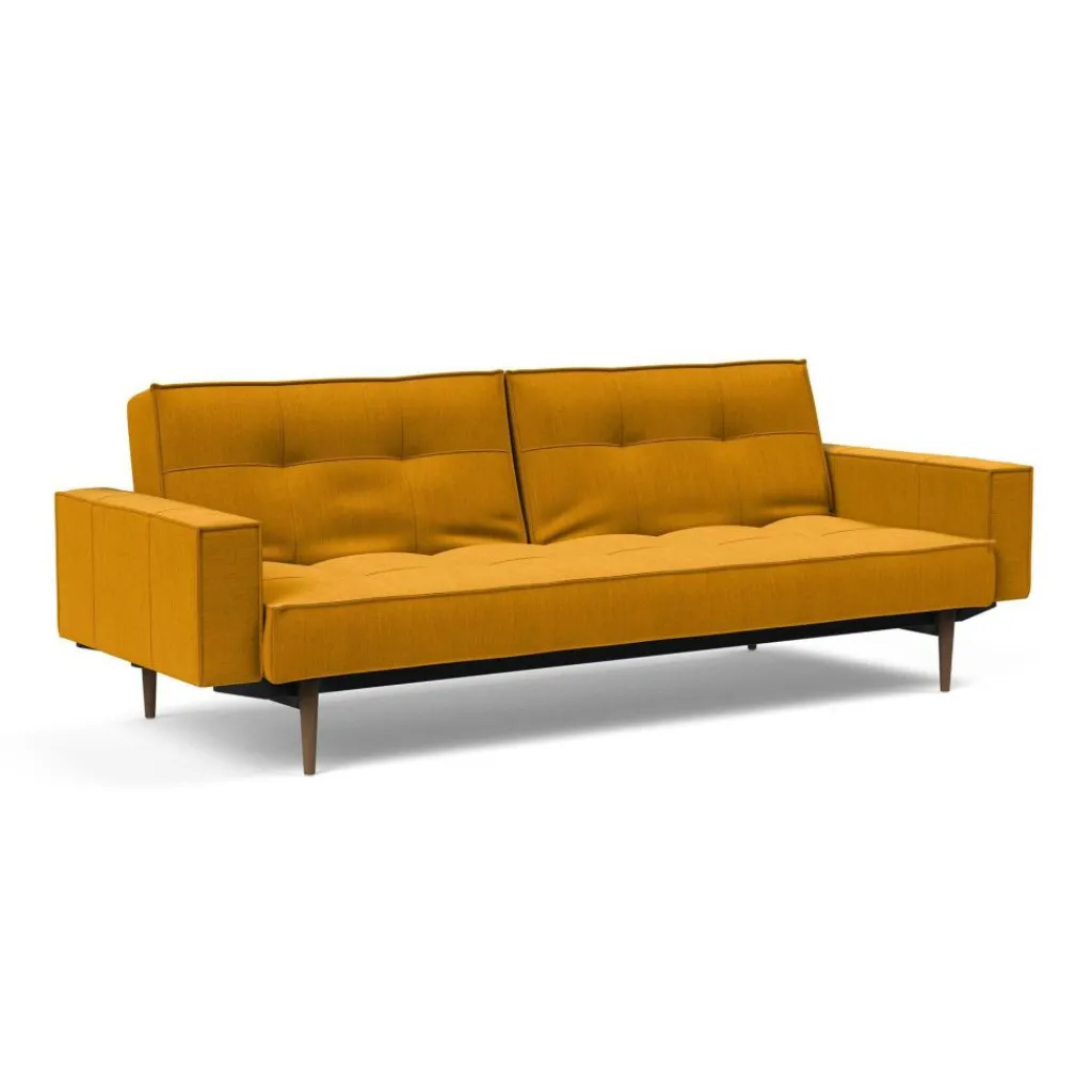 Innovation Living Splitback Styletto Schlafsofa mit Armlehnen Holz dunkel| Sofas|Schlafsofas