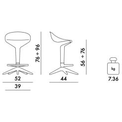 Barhocker^Kartell Spoon Barhocker höhenverstellbar