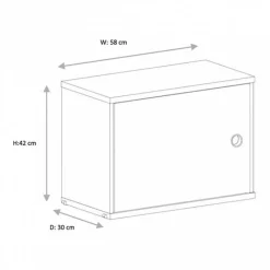 Regalsysteme^String System Schrankelement mit Schwenktür 58x42x30cm