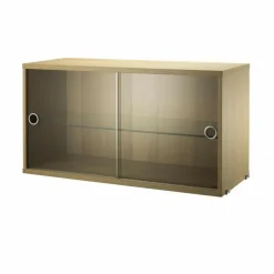 Regale^String System Vitrinenschrank mit Schiebtüren