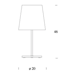 Tischleuchten|Nachttischleuchten^Fontana Arte 3247TA Tischleuchte H46cm