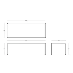 Tische|Esstische^Zeus Tavolo Tisch 240x90cm