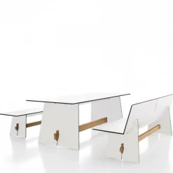 Gartenbänke^Conmoto Tension Outdoor Bank mit Rückenlehne