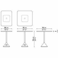 Gartentische|Garten-Bistrotische^Kristalia TNP Bistrotisch 70x50/70cm