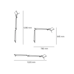 Artemide Tolomeo Tavolo Pure Integralis LED Schreibtischleuchte mit Tischklemme| Schreibtischleuchten