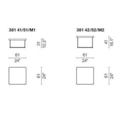 Tische^Cassina Torei Beistelltisch viereckig