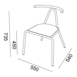 Stühle^B-Line Toro Stuhl Sitzfläche Platinum Flukso