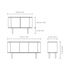 Umage Treasures Sideboard mit 3 Türen Wiener Geflecht| Sideboards|Sideboards
