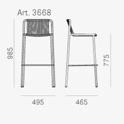 Outdoor-Barhocker^Pedrali Tribeca 3668 Outdoor Barhocker H 95.5cm