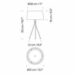 Santa & Cole Tripode M3 Tischleuchte| Nachttischleuchten