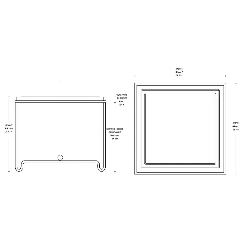 Gubi Tropique Gartenesstisch 90x90cm| Tische|Esstische