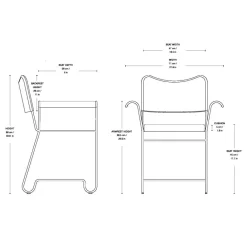 Gubi Tropique Outdoor Armlehnstuhl Gestell weiß| Stühle