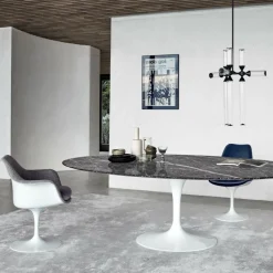 Knoll International Tulip Saarinen Armlehnstuhl vollgepolstert drehbar| Stühle