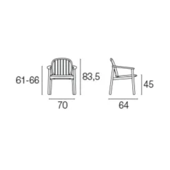 Stühle^Emu Twins Gartenarmlehnstuhl Teak mit Sitzkissen