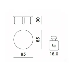 Tische^Kartell Undique Mas Beistelltisch Ø85cm/H30cm