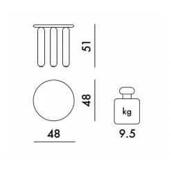 Tische^Kartell Undique Mas Beistelltisch Ø48cm/H51cm