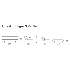 Innovation Living Unfurl Lounger Schlafsofa 200x121cm Cord| Schlafsofas