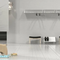 Garderoben^FROST Unu Wandgarderobe mit 4 Haken & Stange