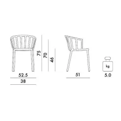 Stühle^Kartell Venice Gartenarmlehnstuhl matt