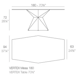 Vondom Vertex Gartentisch 94x180cm| Gartentische