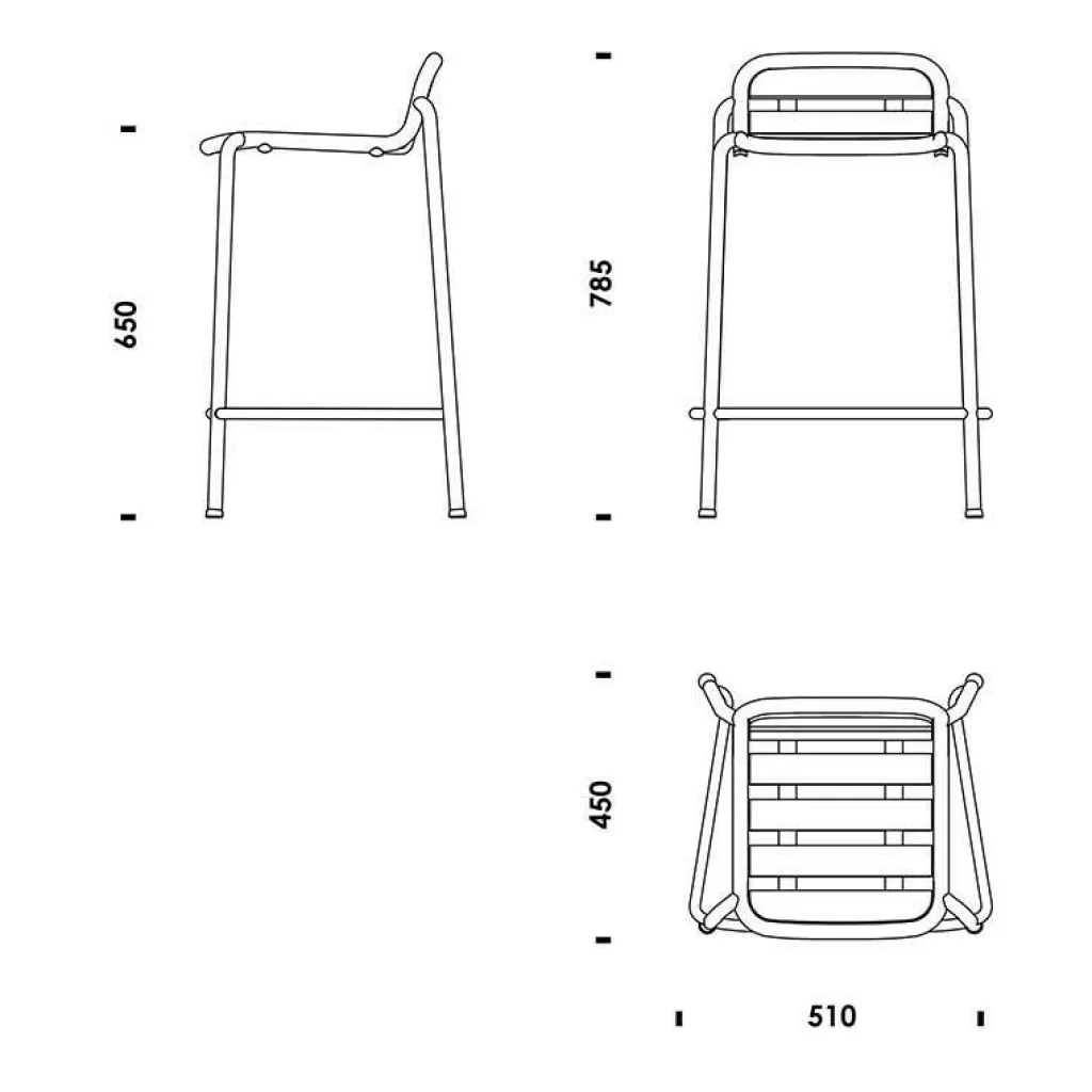 Normann Copenhagen Vig Gartenbarstuhl Holz 65cm| Outdoor-Barhocker