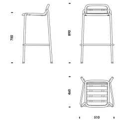 Outdoor-Barhocker^Normann Copenhagen Vig Gartenbarstuhl Holz 75cm