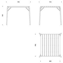 Gartentische^Normann Copenhagen Vig Gartentisch Holz 80x90cm