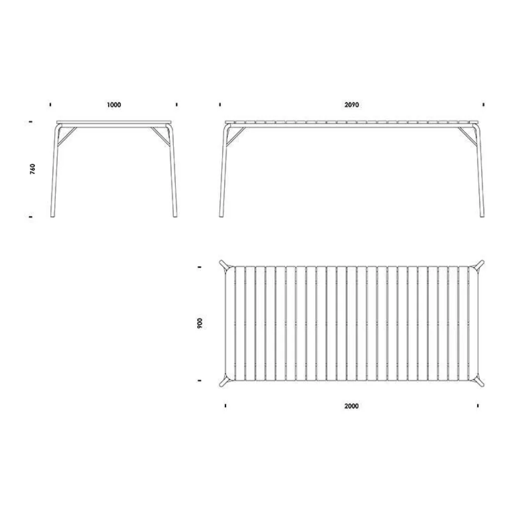 Normann Copenhagen Vig Gartentisch Holz 90x200cm| Gartentische