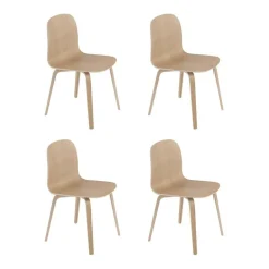 Stühle^Muuto Visu Stuhl mit Holzgestell 4er Set