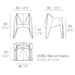 Vondom Voxel Armlehnstuhl 4er Set| Stühle