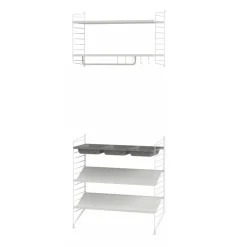 String Wandgarderobe mit Schuhregal groß| Garderoben