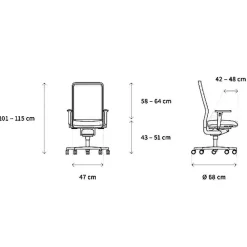 Wagner W1C Low Bürostuhl Rückenlehne Flachpolster| Bürostühle