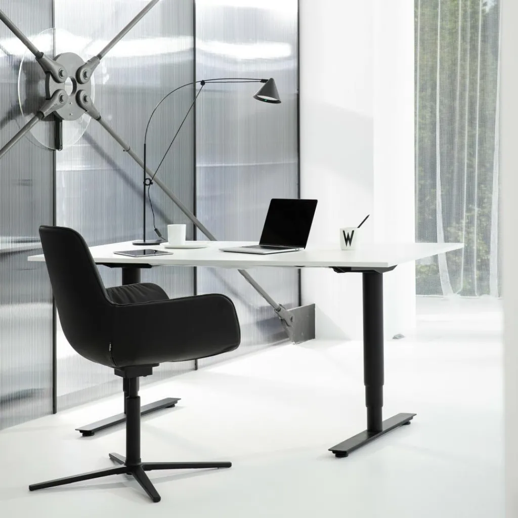 Bürostühle^Wagner W-Club Sessel Leder Vierfußgestell