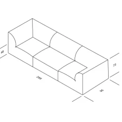 OUT Objekte unserer Tage Weber 02 3-Sitzer Sofa 288x96cm| Sofas