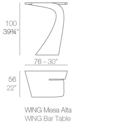 Gartentische|Garten-Bistrotische^Vondom Wing Bartisch
