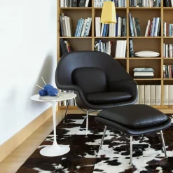 Sessel^Knoll International Womb Chair Relax Gestell verchromt Leder