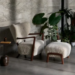 Hocker^&Tradition Wulff ATD3 Pouf Gestell Walnuss